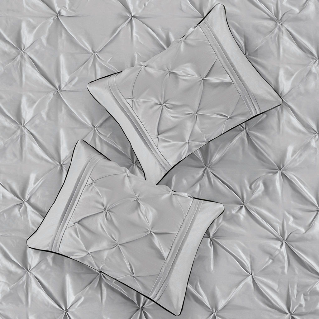 Laurel - King 7 Piece Tufted Comforter Set - Gray