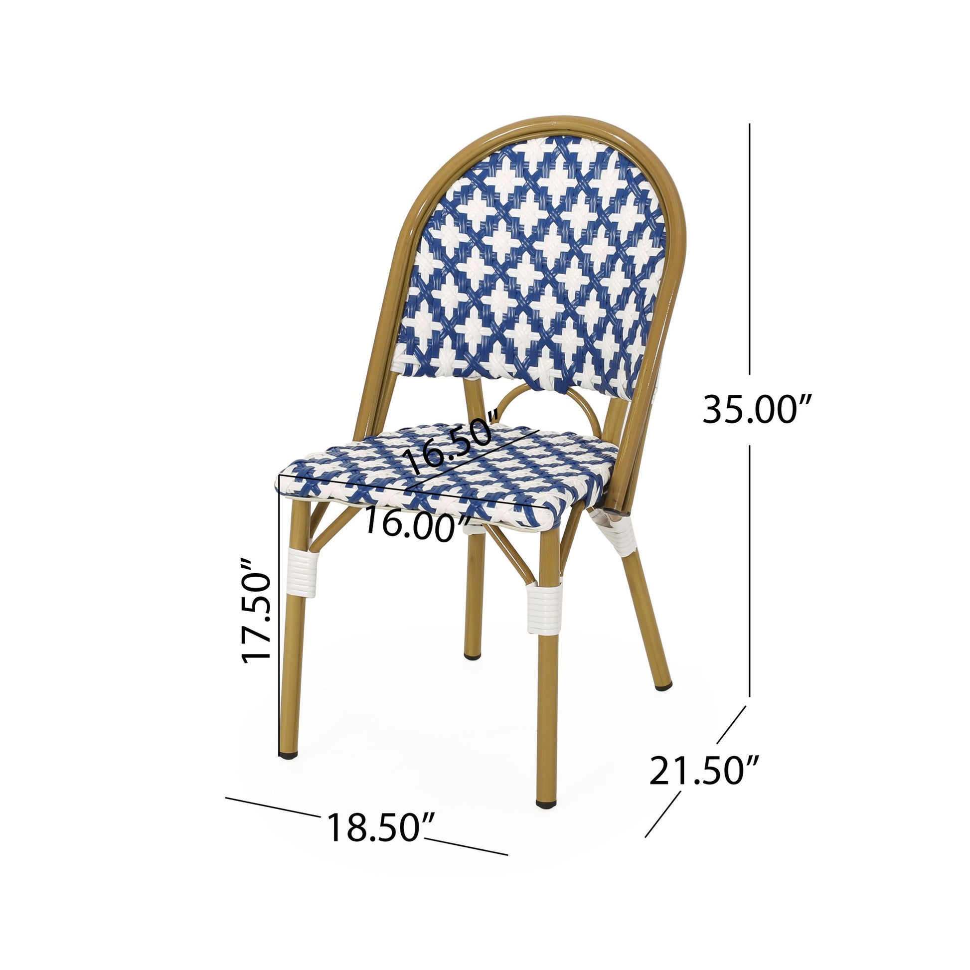 Chic French Bistro Chair With Durable Rattan And Aluminum Frame