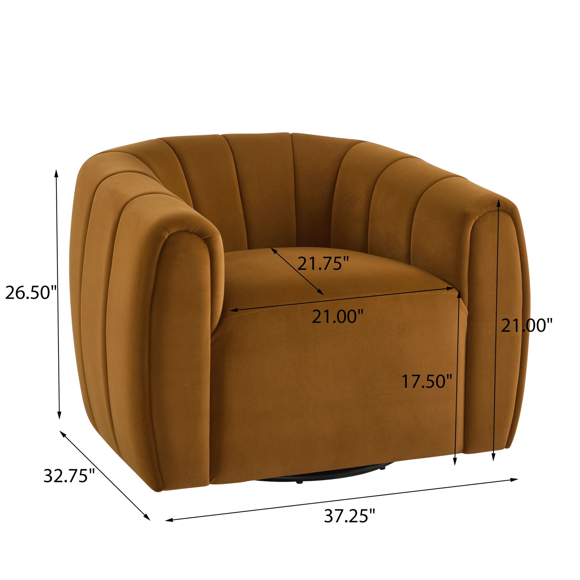Serenizia - Upholstered Swivel Chair With Channel Tufted