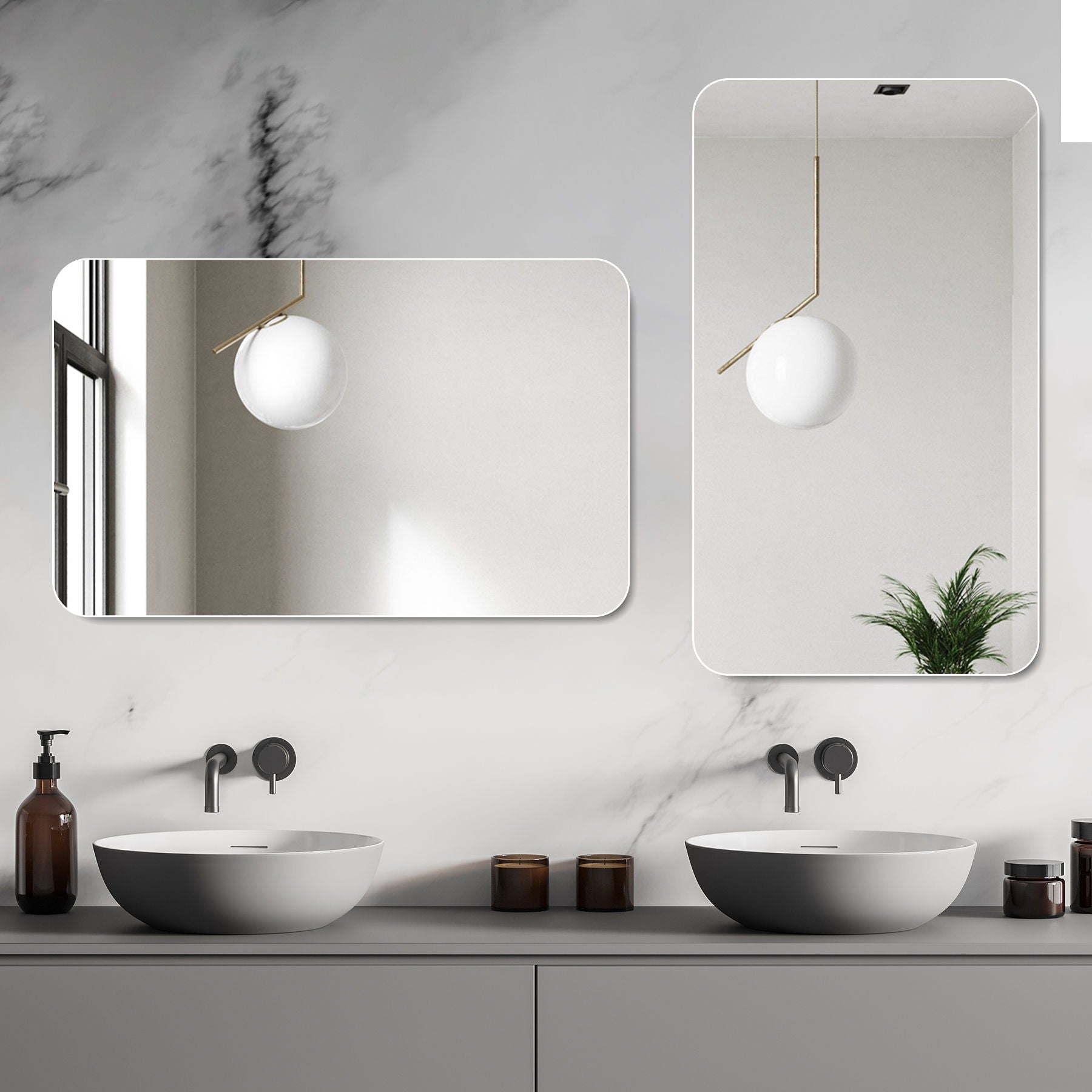 Bathroom Vanity Mirror, Wall-Mounted Mirror For Bathroom Anti-Fog, Waterproof