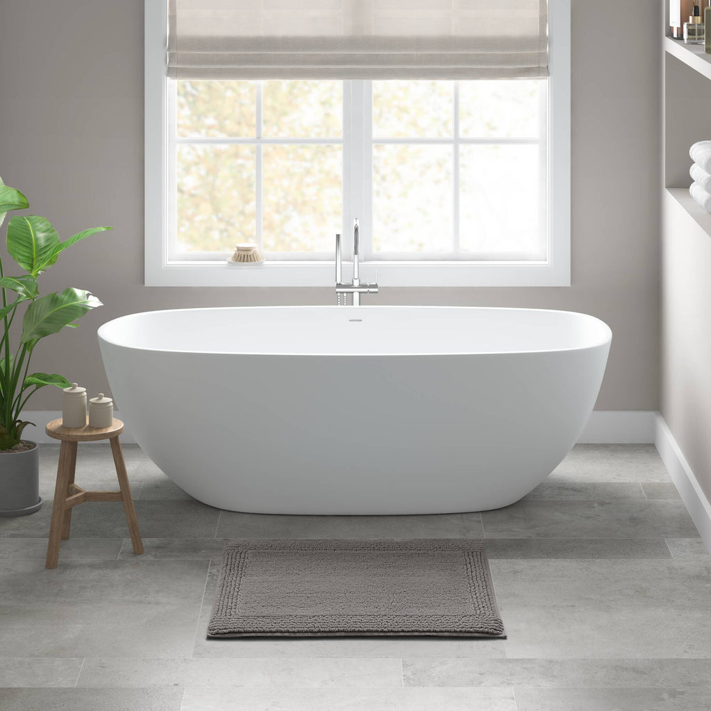 Splendor - 24" x 72" 100% Cotton Tufted 3000 GSM Reversible Bath Rug - Charcoal