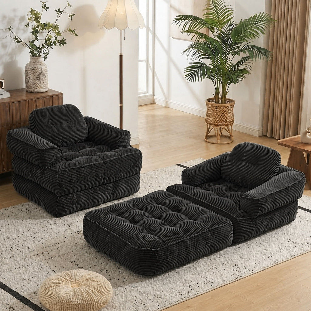 Convertible 2 In 1 Armrest Sofa For Bedroom