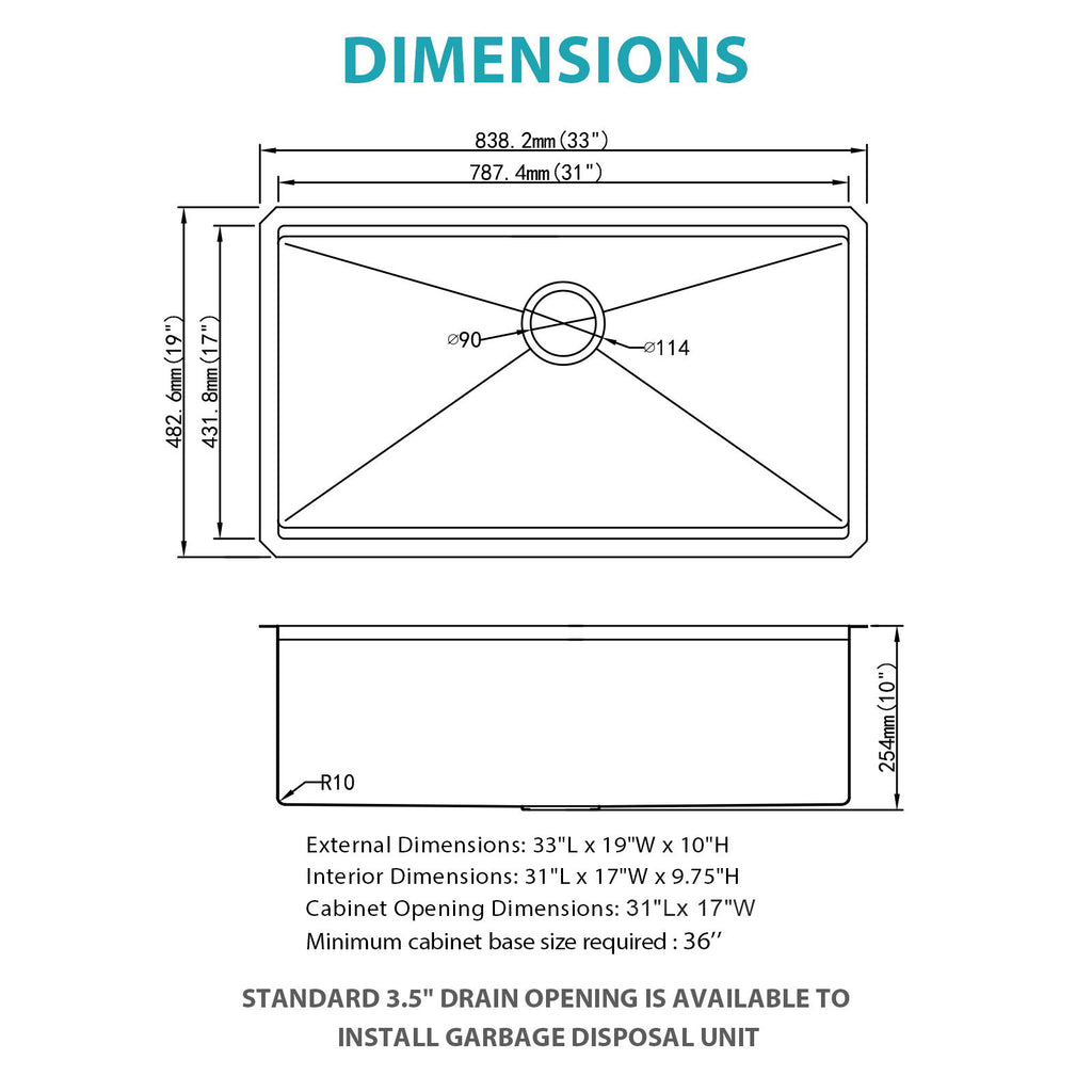 Stainless Steel Undermount Kitchen Sink With Workstation