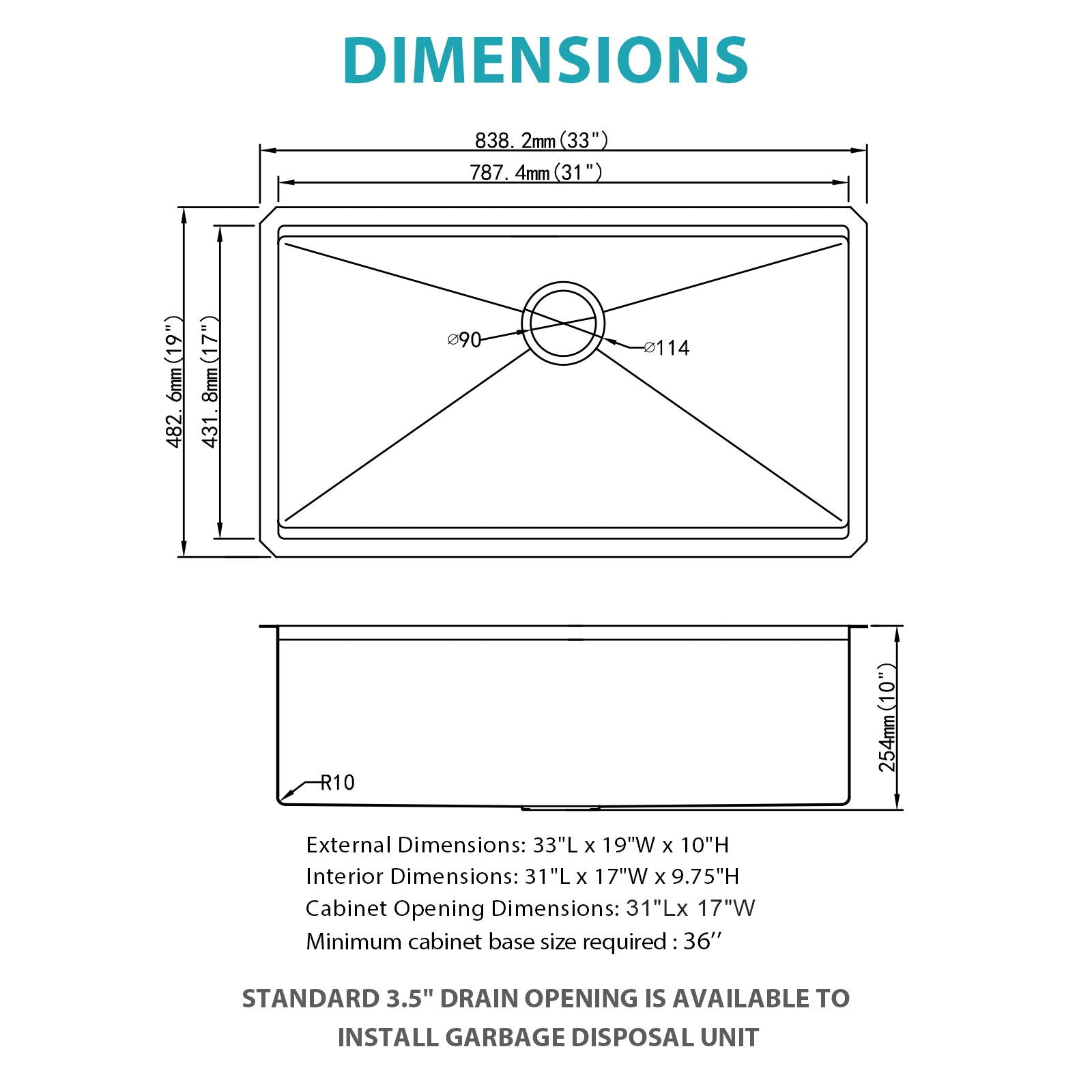 Stainless Steel Undermount Kitchen Sink With Workstation