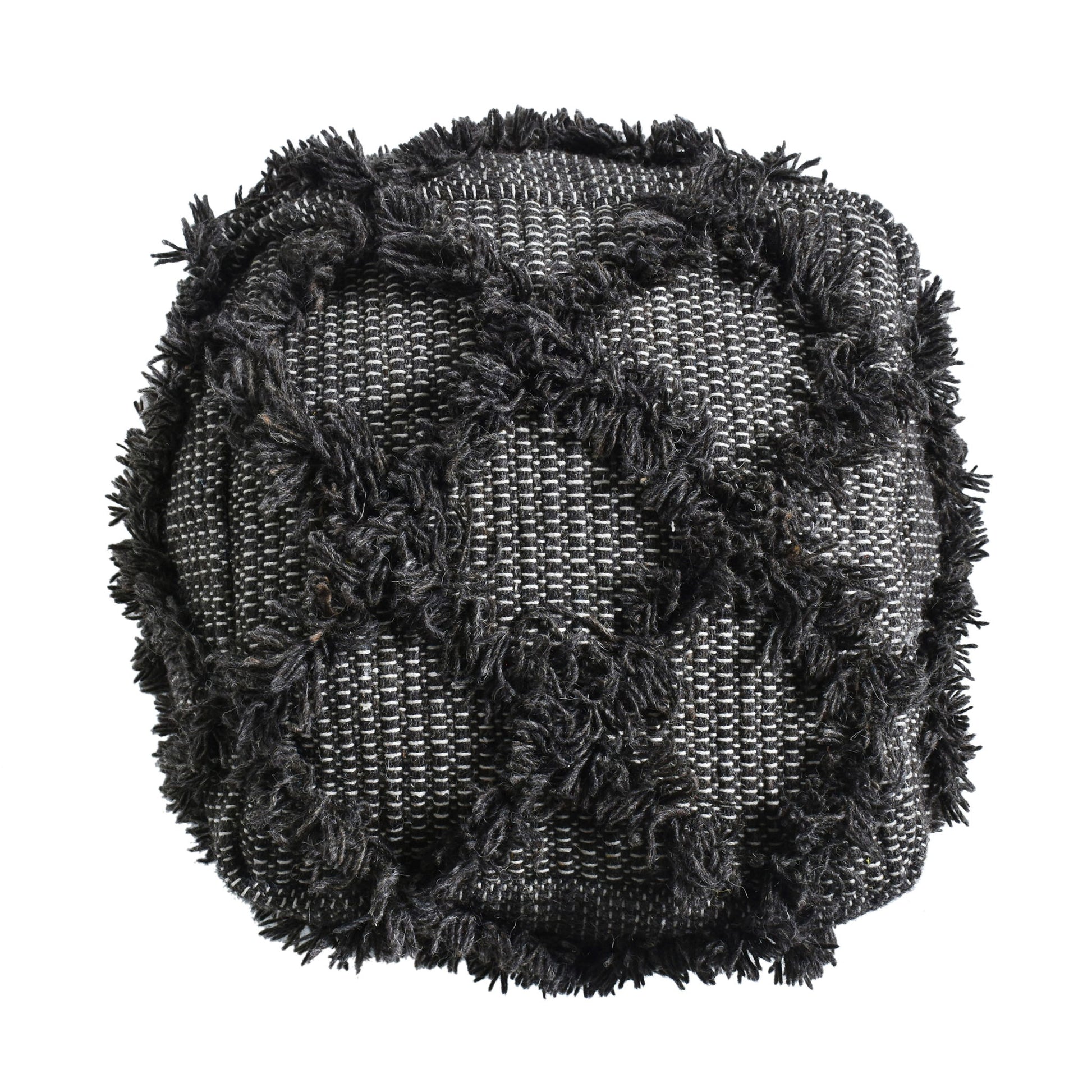 Jumanji - Handcrafted Wool And Cotton Pouf - Brown
