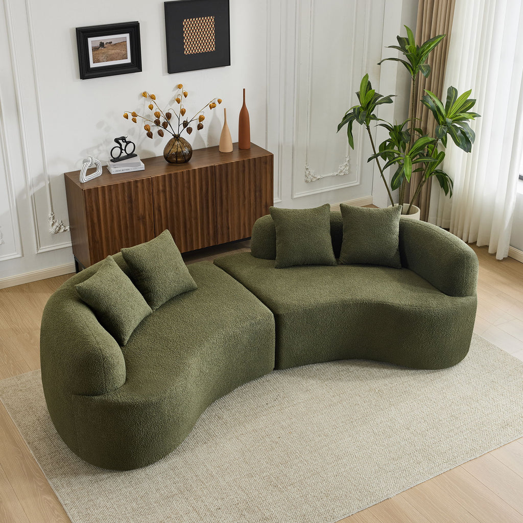 Curved 4 Seater Full Compression Sponge Sofa