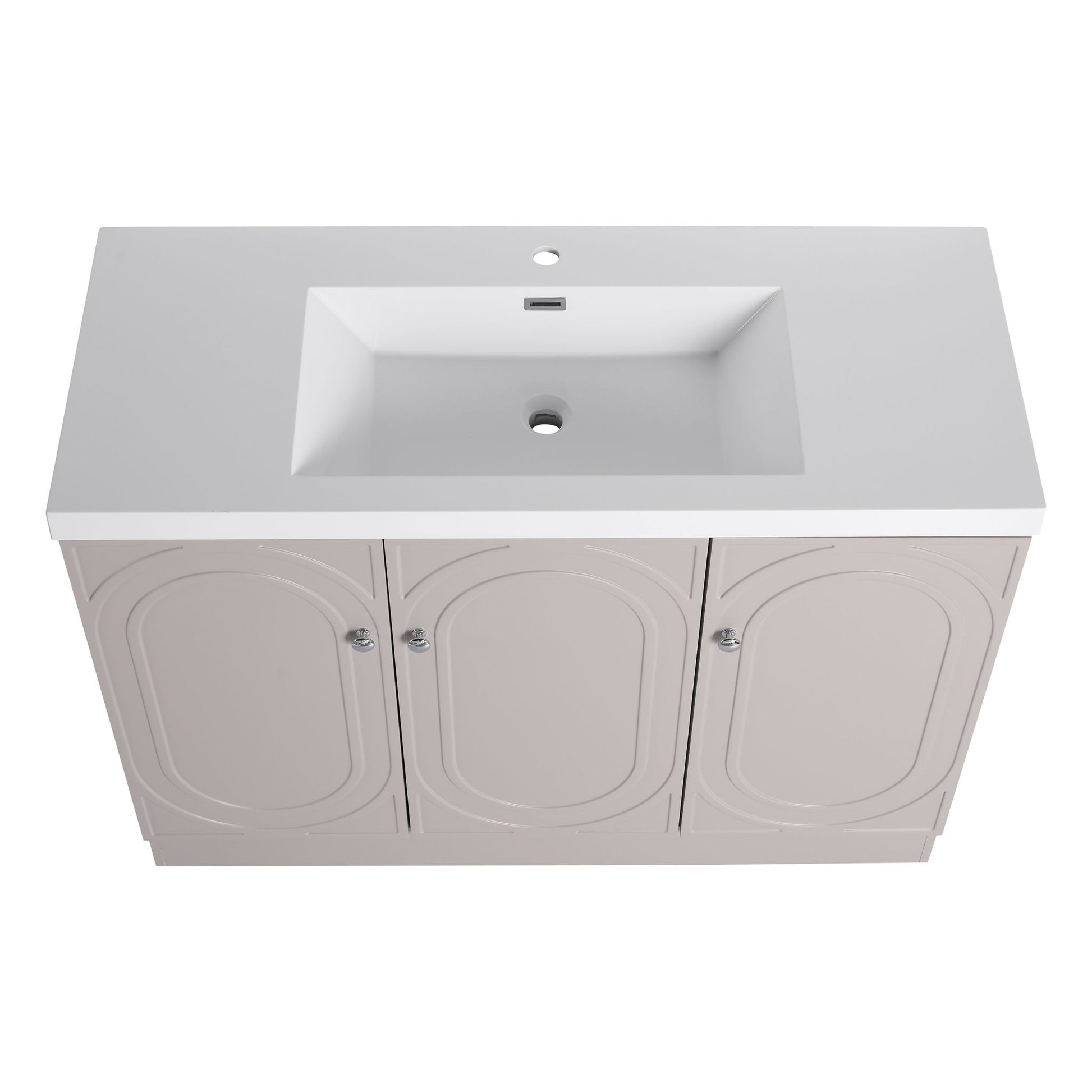 Contemporary Freestanding Bathroom Vanity With Resin Sink & Soft-Close Cabinet Doors