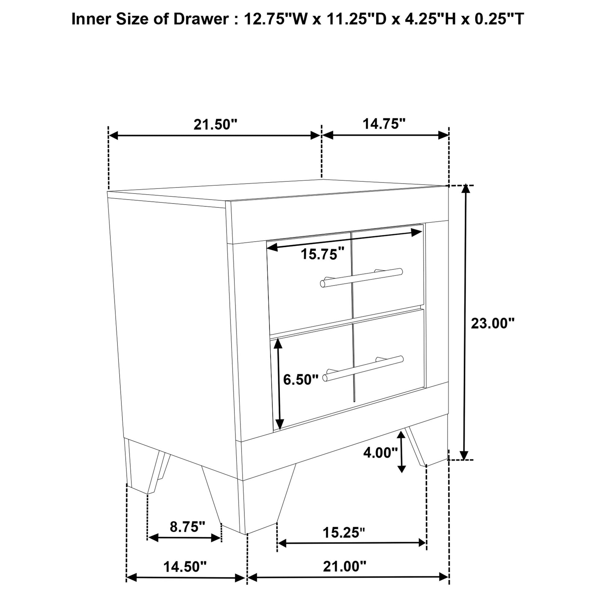 Strout - 2 Drawer Nightstand - Cream