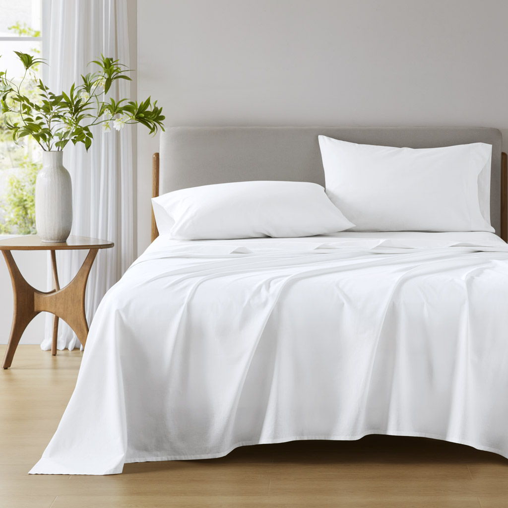 Cotton 144TC - California King Solid Sheet Set - White