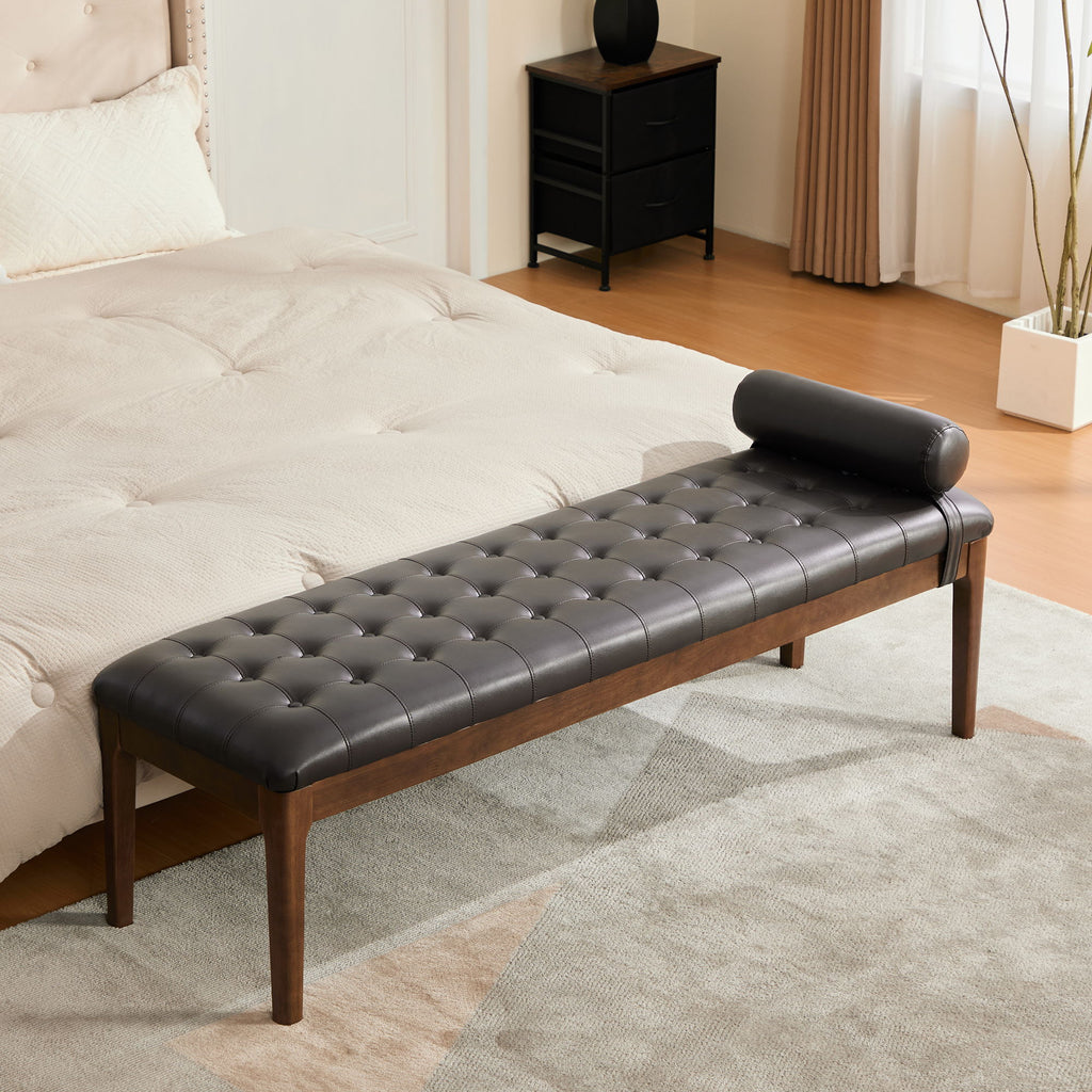 Upholstered End Of Bed Bench With Headrest