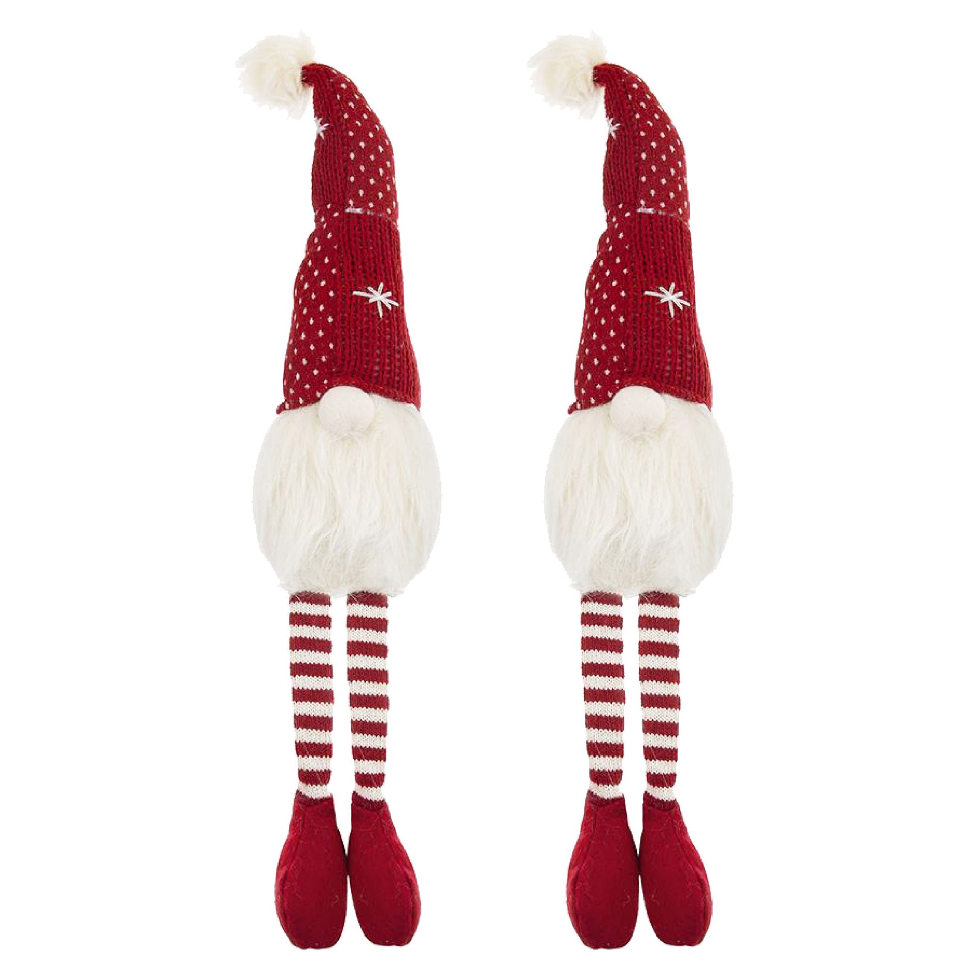 Christmas Gnomes Decorations, Christmas Table Home Ornaments For Holiday Party Gifts (Set of 2) - White / Red