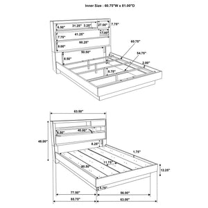 4 Piece Queen Bedroom Set With Built In Storage And Mirror - Oak