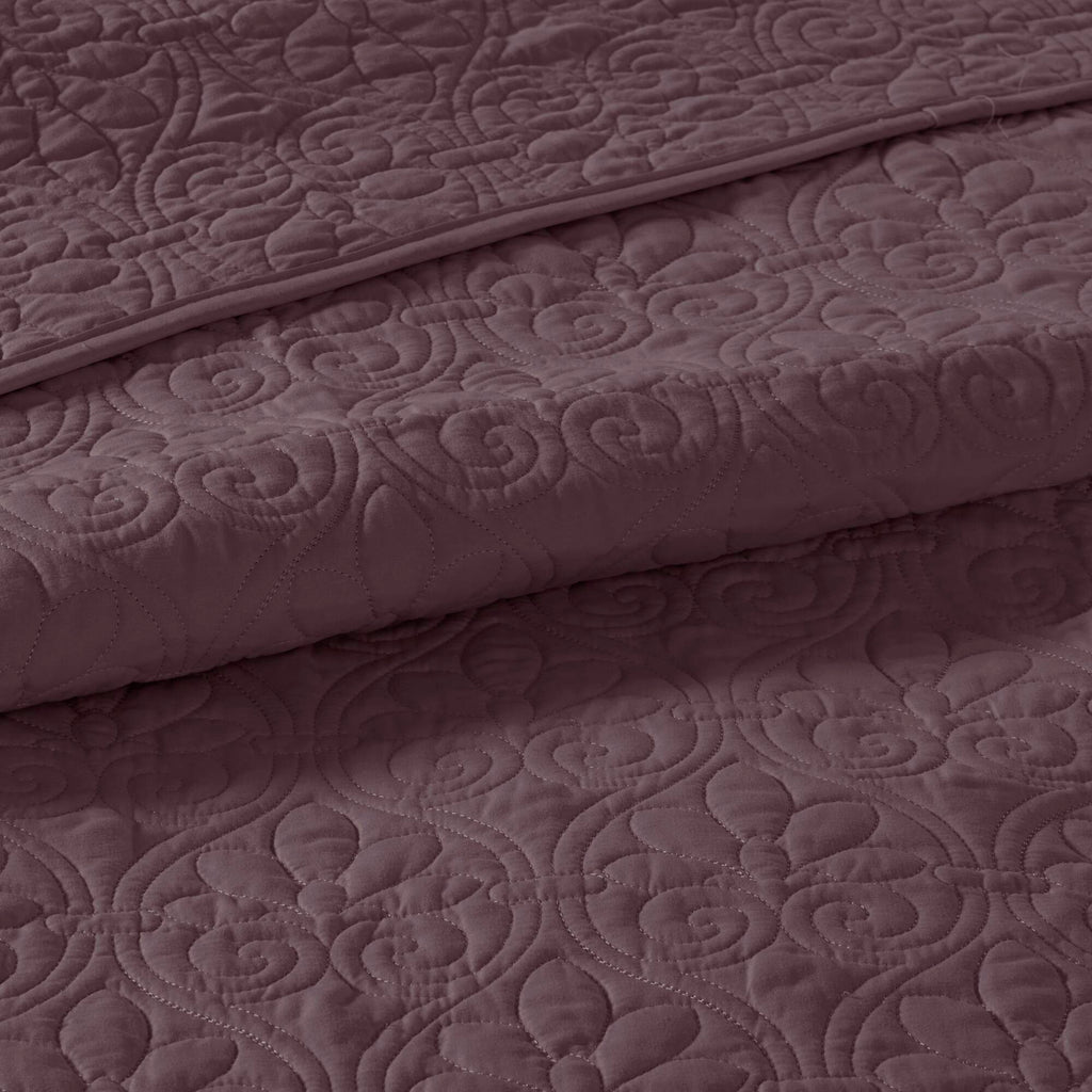 Quebec - King Reversible Bedspread Set - Purple