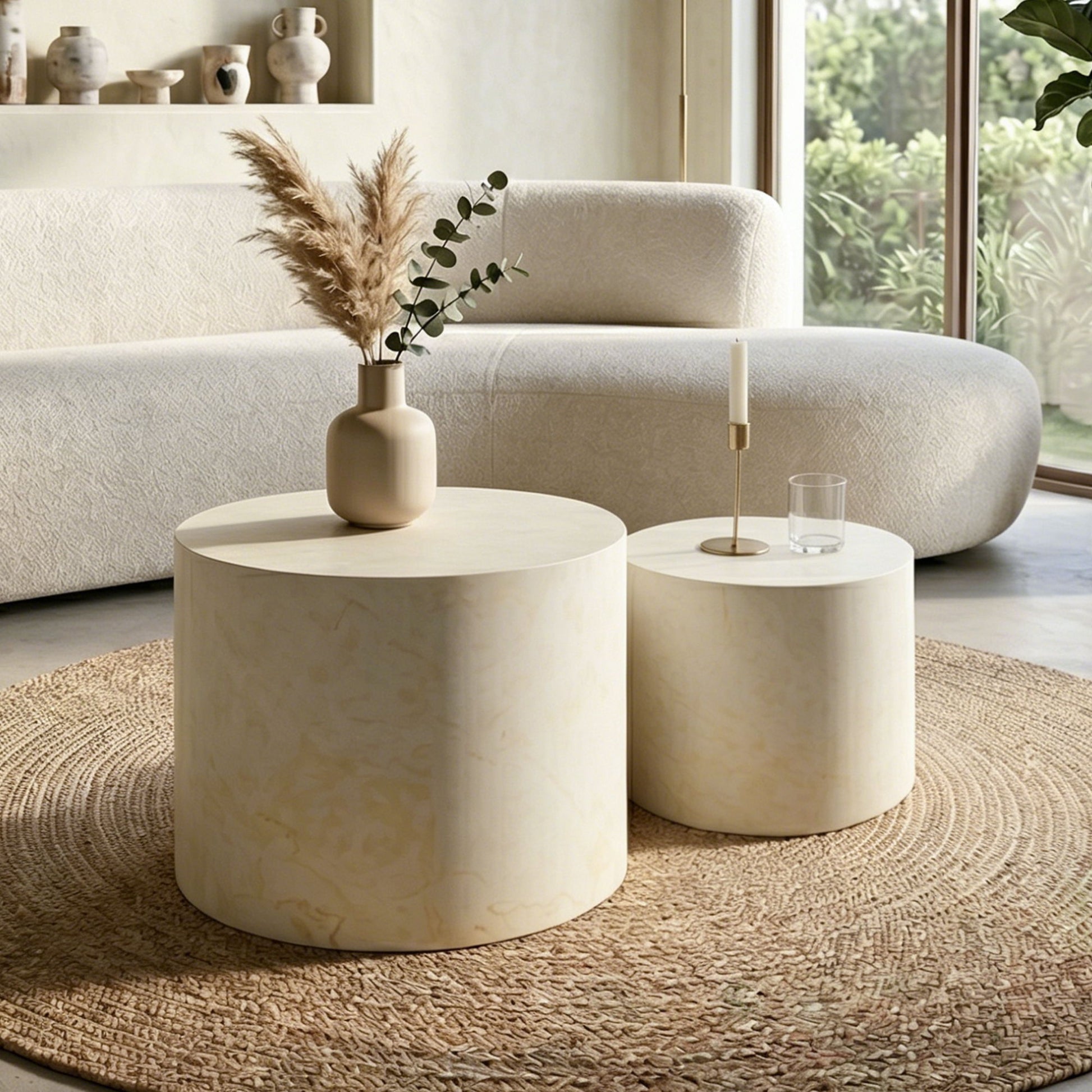 Modern Round Nesting Coffee Table (Set of 2)