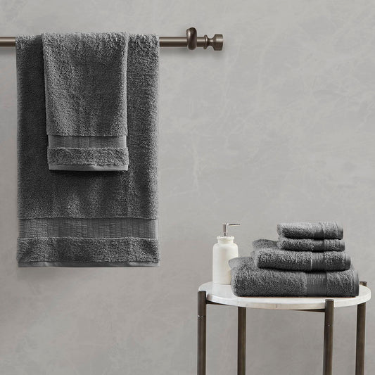 Luxor - 6 Piece Towel Set - Charcoal