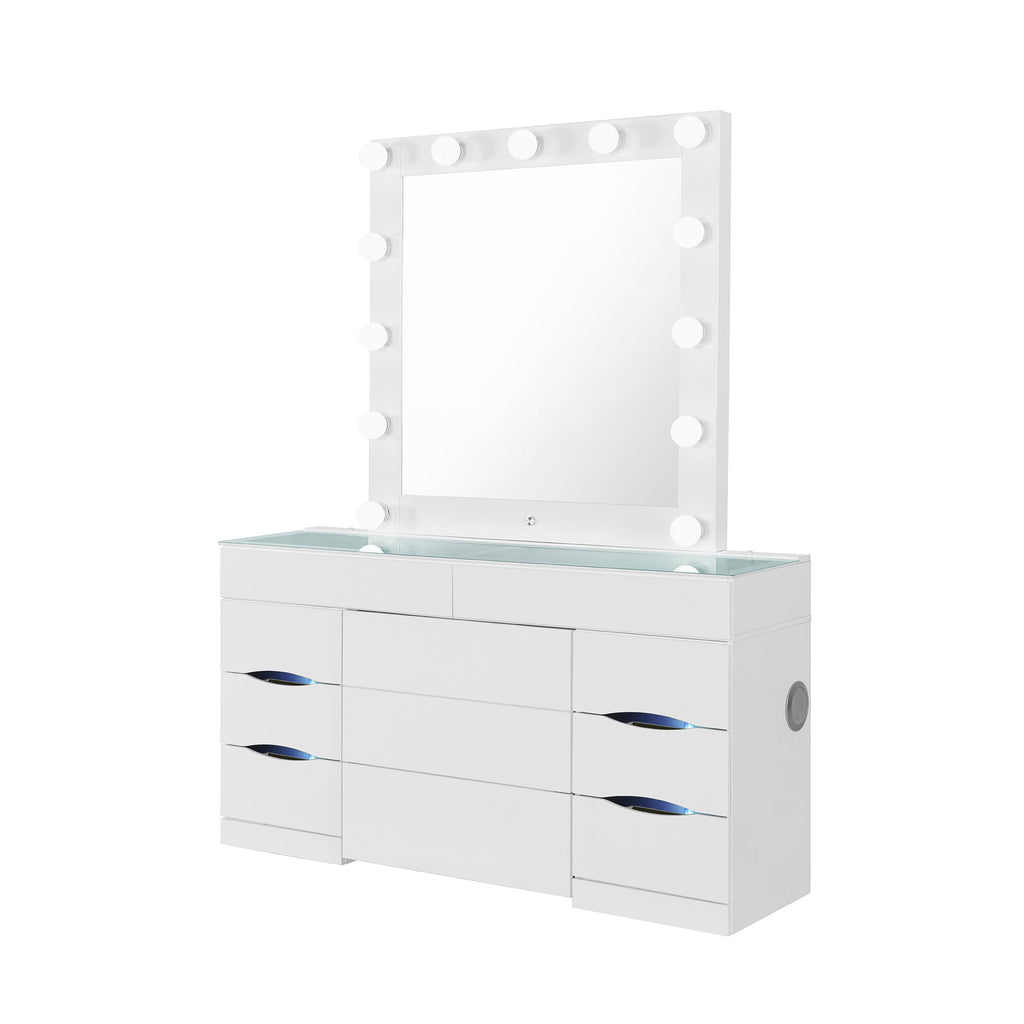 Elisa - Vanity Set With Stool And LED Bulbs