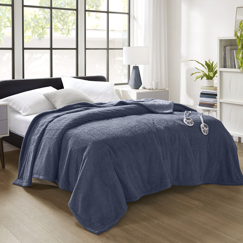 Dream Soft Heated - Queen Blanket - Navy