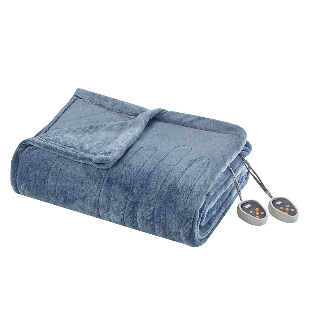 Heated Plush - Twin Blanket - Sapphire Blue