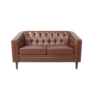 Sophisticated Loveseat With Diamond Stitched Detailing