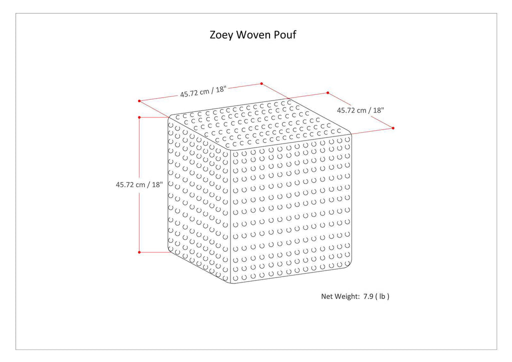 Zoey - Handcrafted Woven Cube Pouf