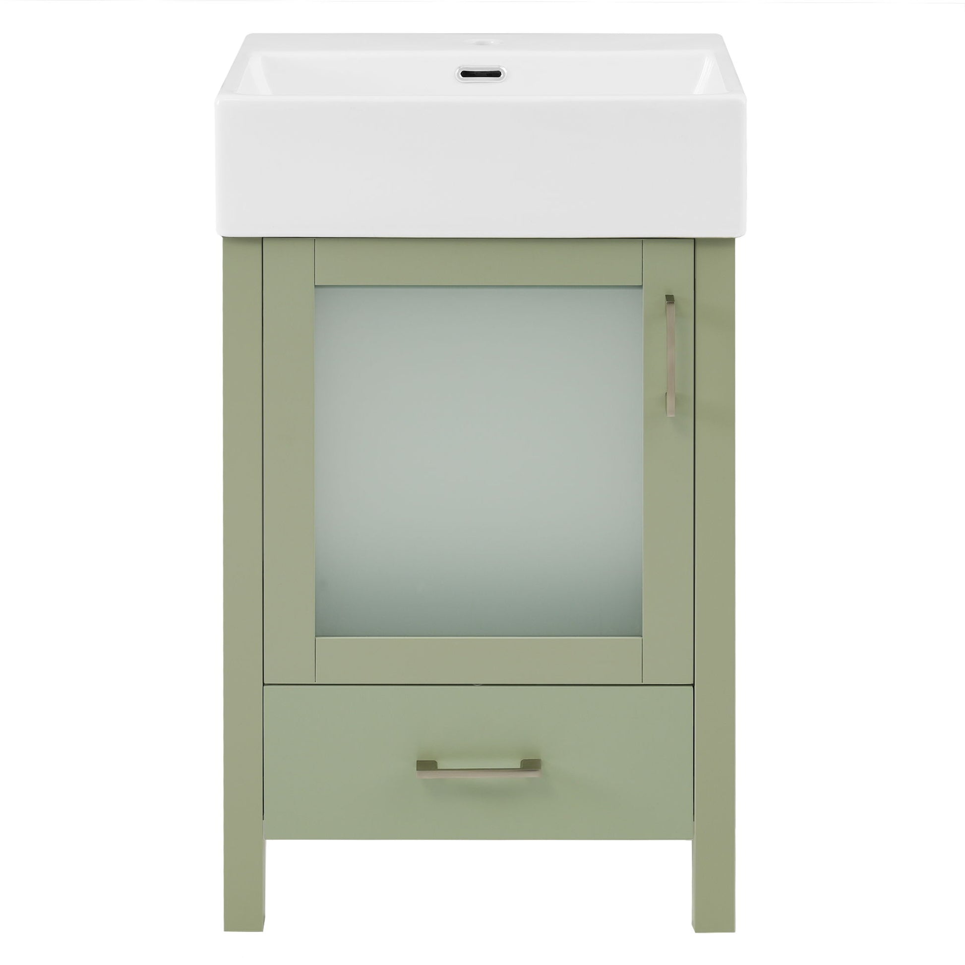 Bathroom Vanity With Ceramic Sink And Ample Storage, Ideal For Small Bathrooms