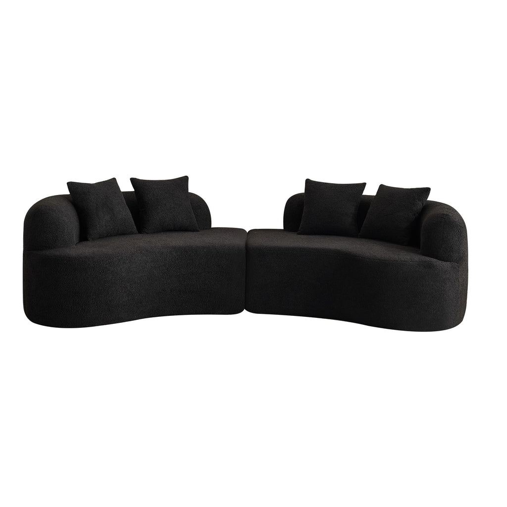 Curved 4 Seater Full Compression Sponge Sofa
