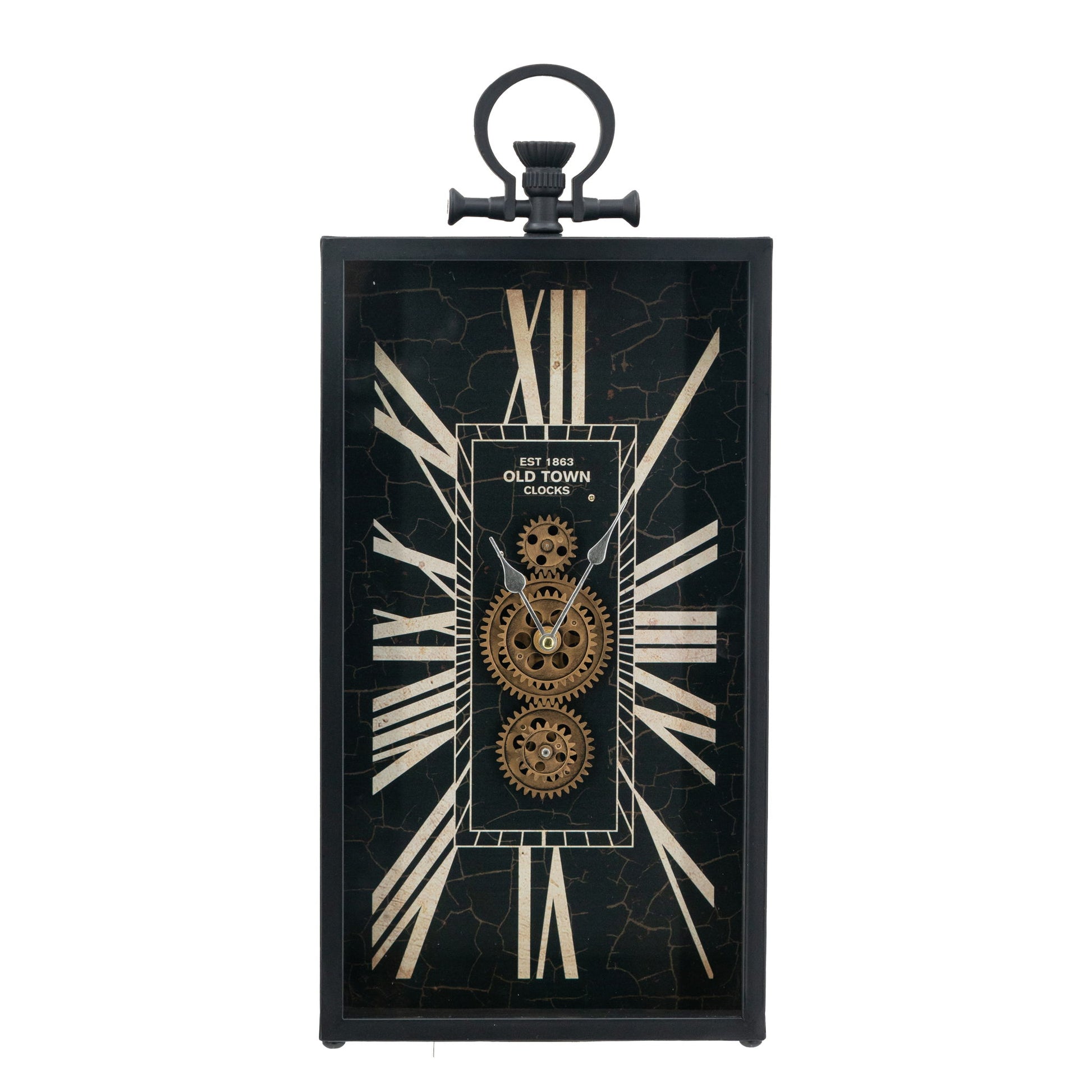 Decorative AndRoman Numeral Table Clock, Home Decor Gear Clock - Multicolor