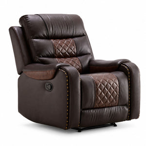 Heated Massage Recliner With Remote Control - Brown