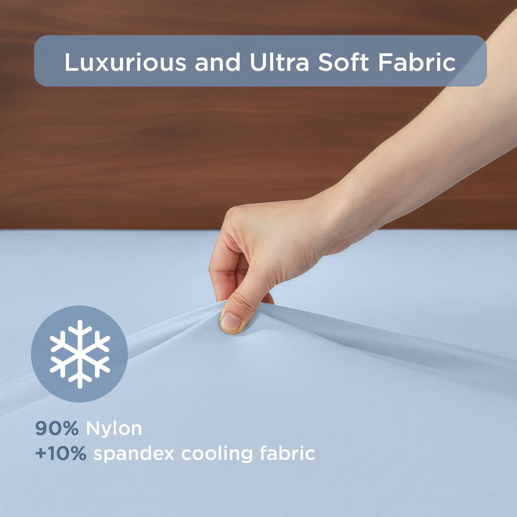 Ice Touch - Twin Sublime Serenity Luxury Sheet Set - Ice Blue