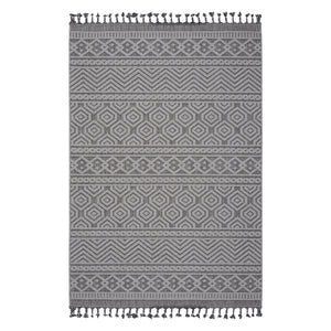 Guros - 6' X 9' Geometric Indoor / Outdoor Area Rug - Gray / White