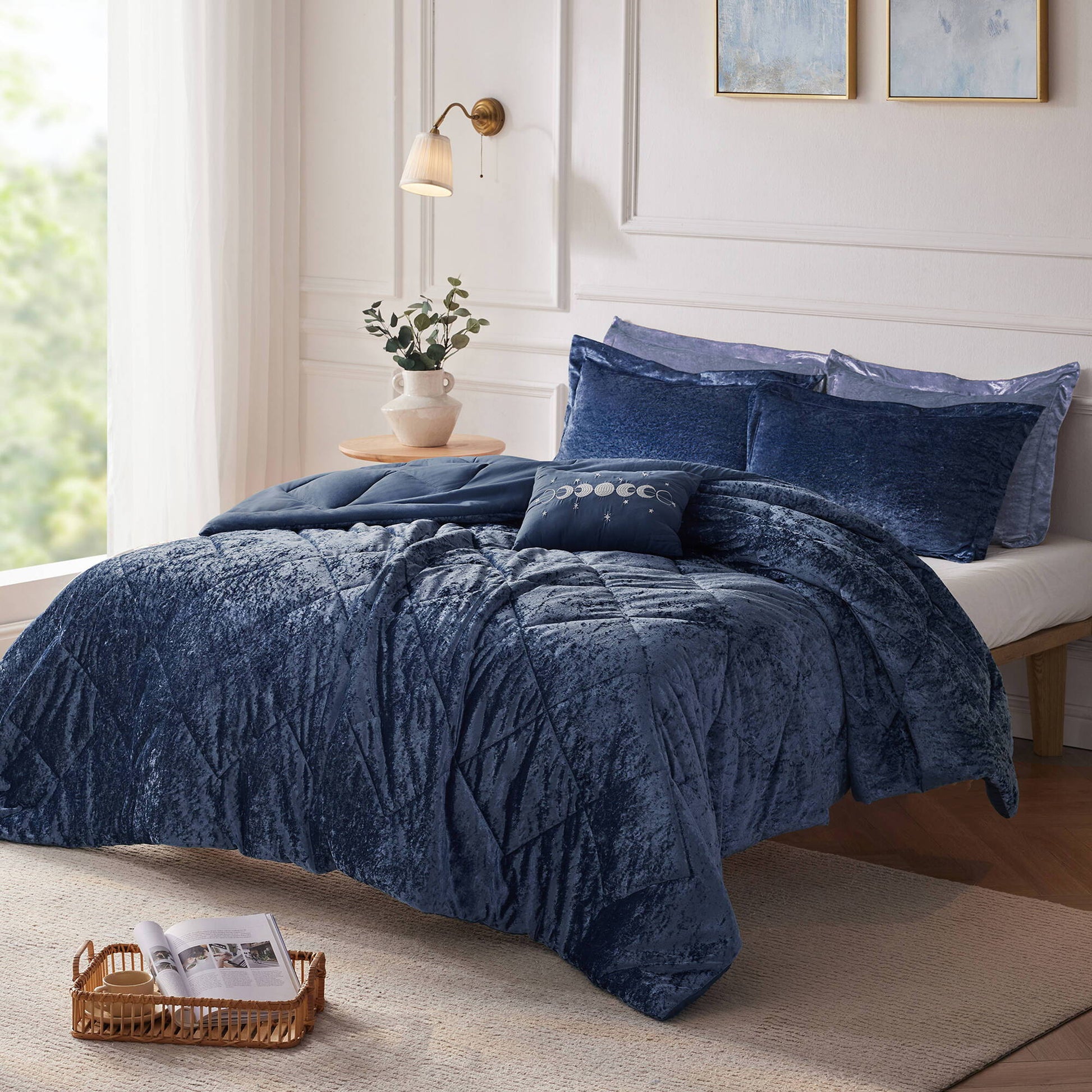 Felicia - Twin Comforter Set - Navy
