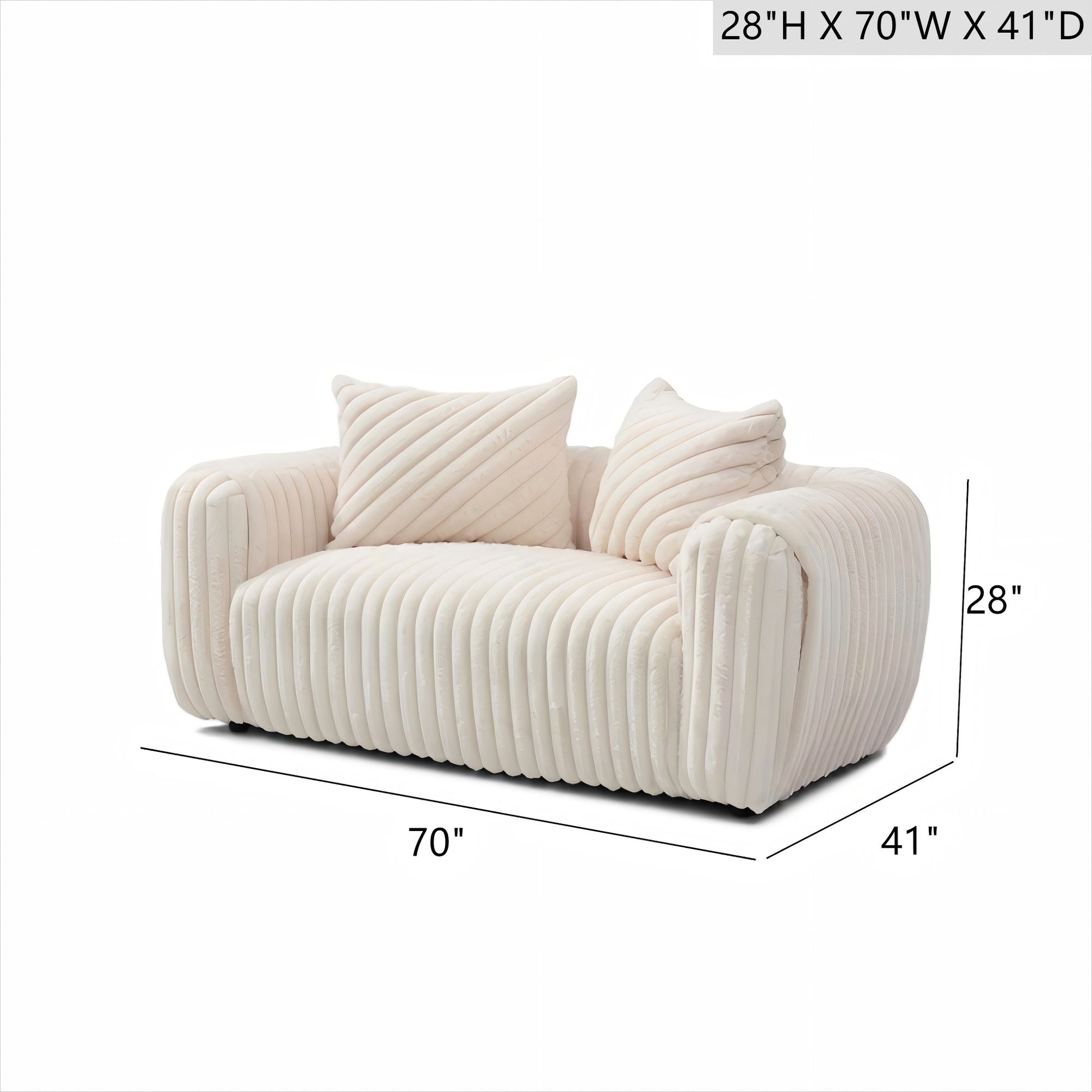 Cancun - Loveseat - White
