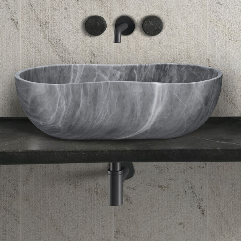 Bathroom Vessel Sink With Wavy Design