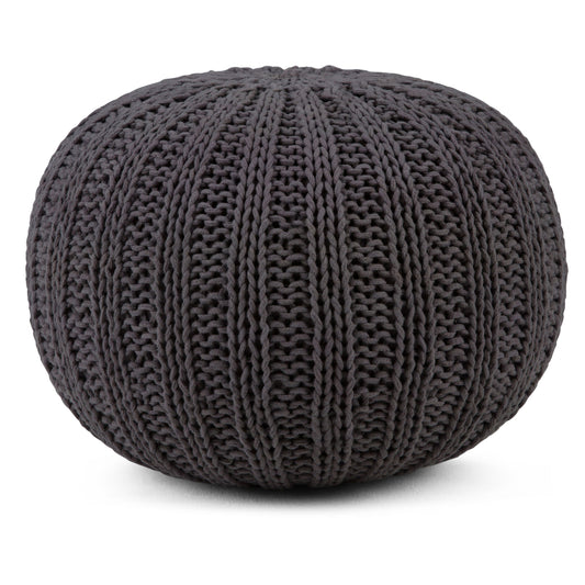 Shelby - Hand Knit Round Pouf