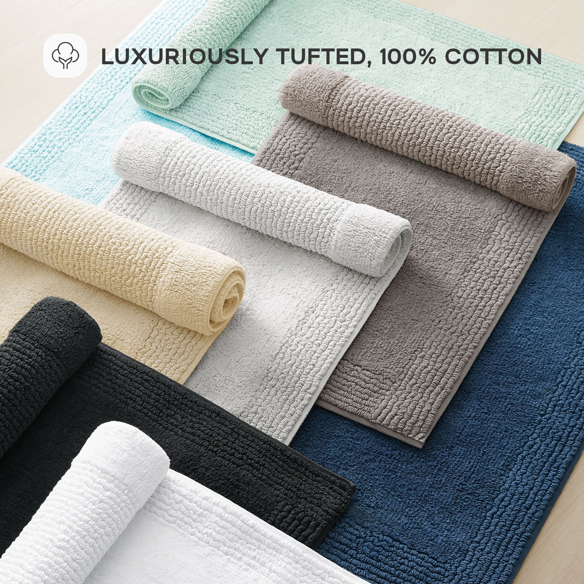 Splendor - 24" x 44" Tufted Reversible Bath Rug - Charcoal