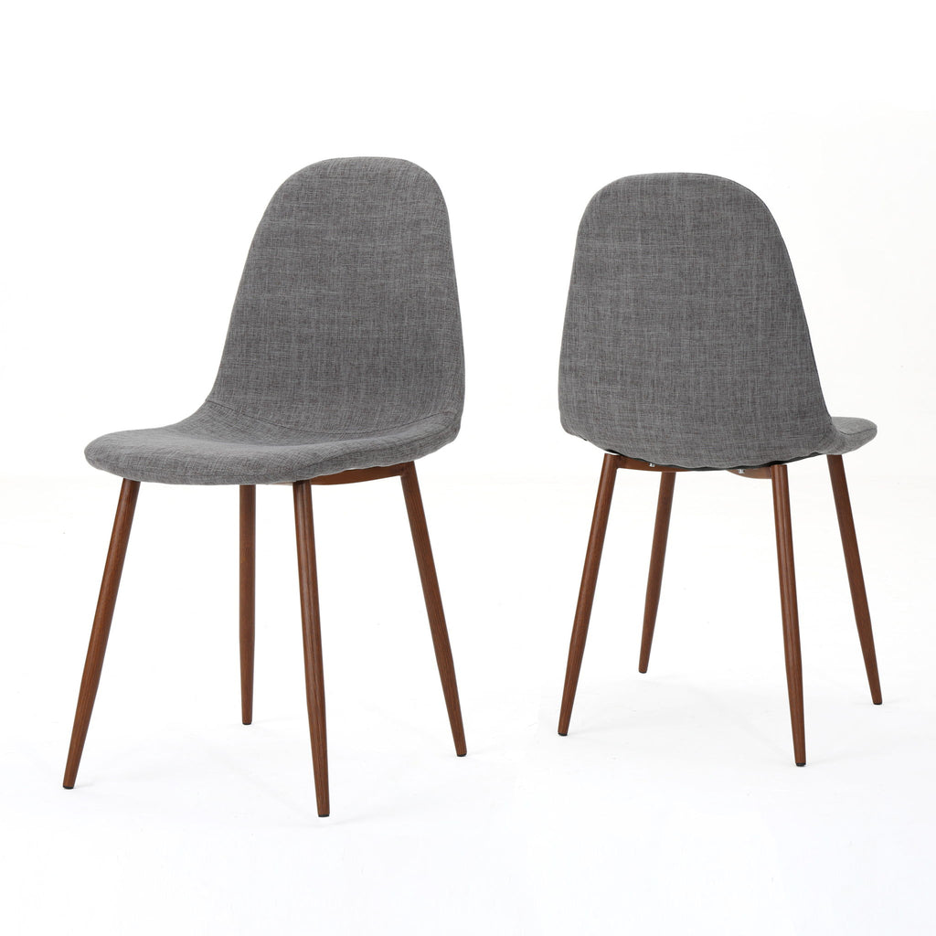 Modern Minimalist Fabric Dining Chair With Iron Legs