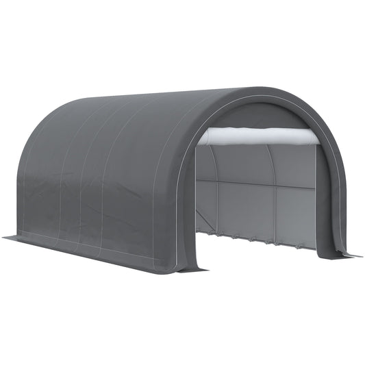 Outsunny - 10' x 16' Carport, Heavy Duty Portable Garage Storage Tent With Large Zippered Door, Anti-Uv Pe Canopy Cover For Car, Truck, Boat, Motorcycle, Bike, Garden Tools, Outdoor Work