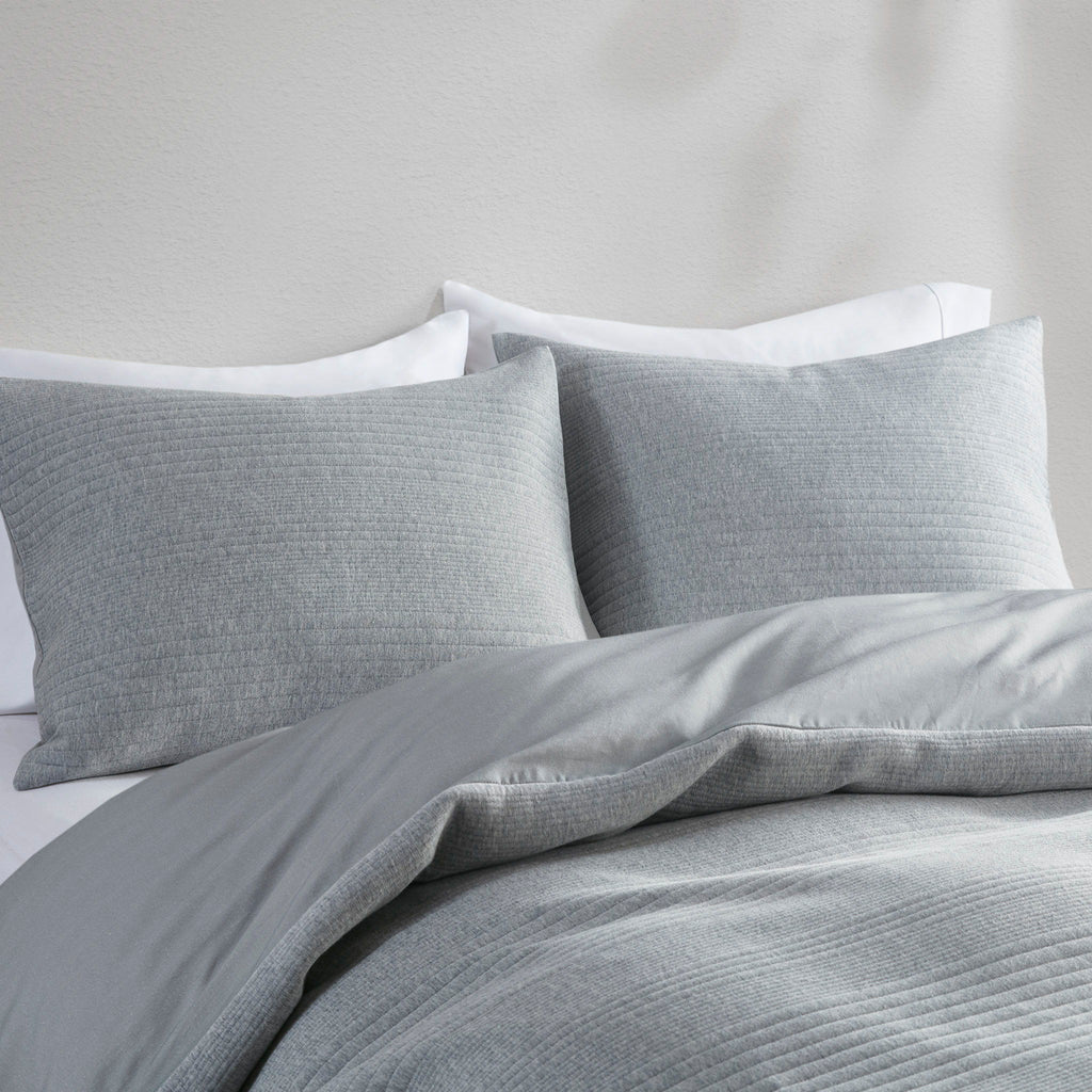 Ellis - 3 Piece Full Duvet Set - Heathered Gray