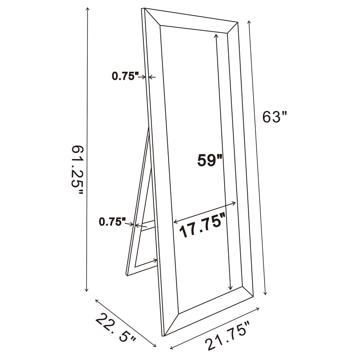 Aika - Standing Mirror - Silver