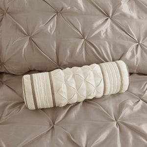 Laurel - Queen 7 Piece Tufted Comforter Set - Taupe