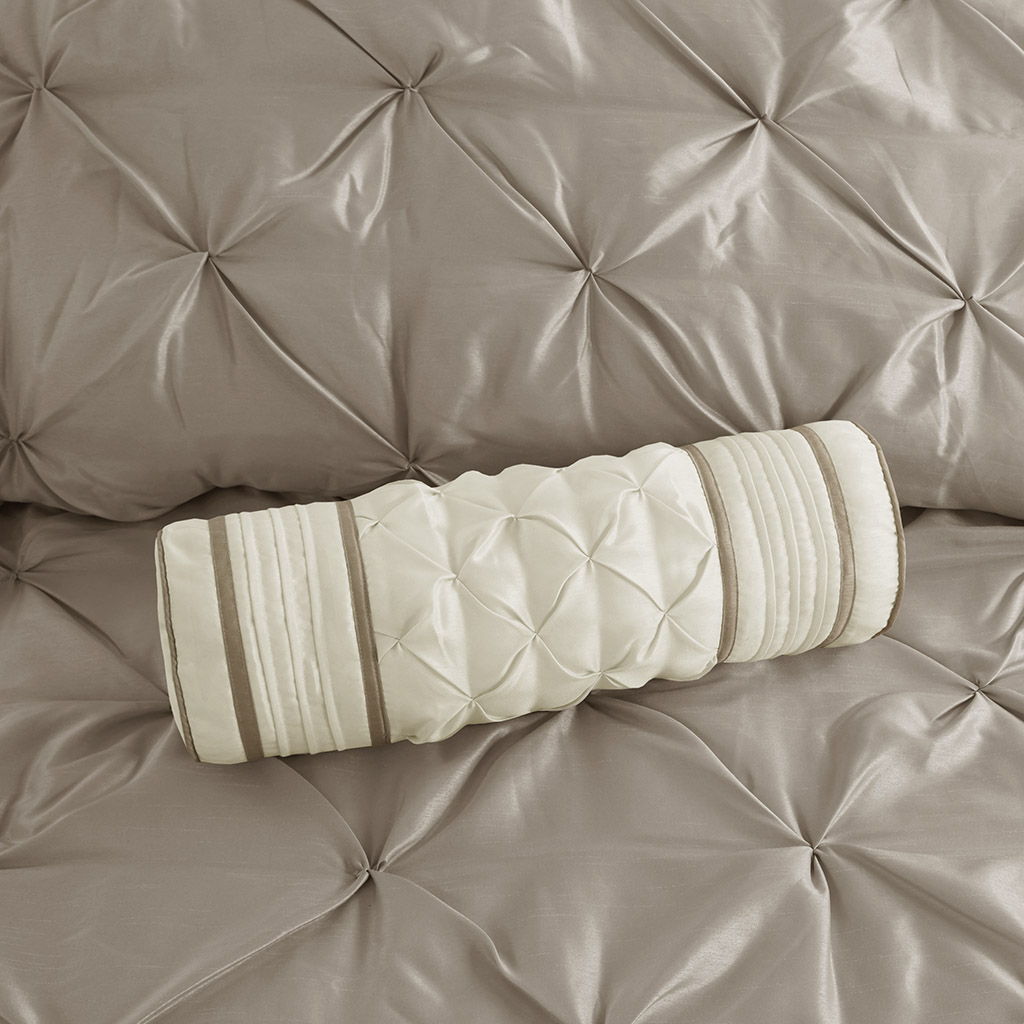 Laurel - King 7 Piece Tufted Comforter Set - Taupe
