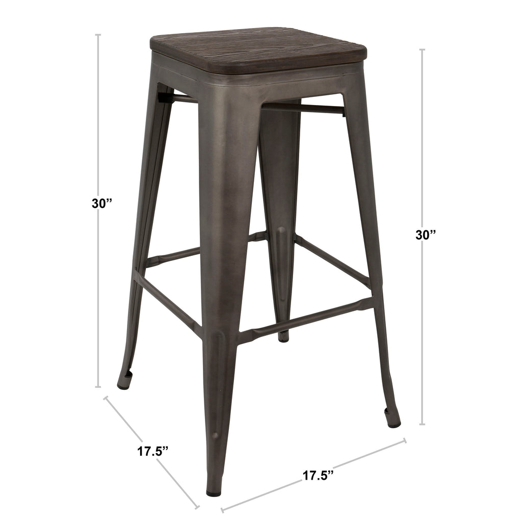 Oregon - Contemporary Barstool (Set of 2) - Black / Natural