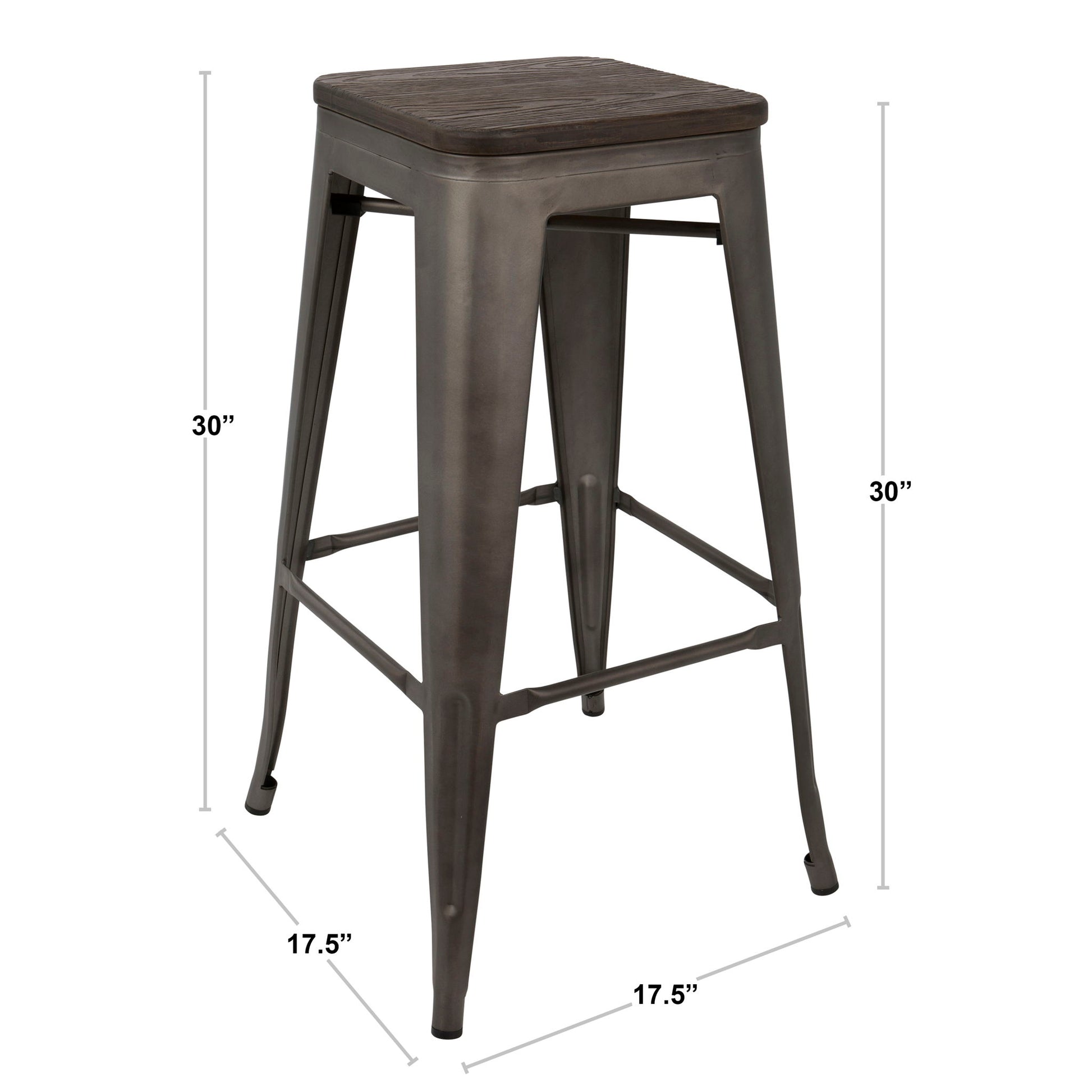 Oregon - Contemporary Barstool (Set of 2) - Black / Natural
