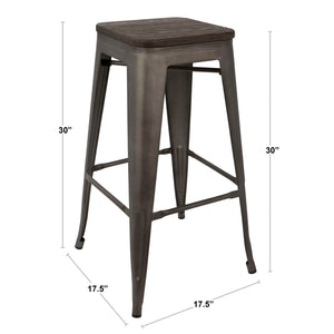Oregon - Contemporary Barstool (Set of 2) - Black / Natural