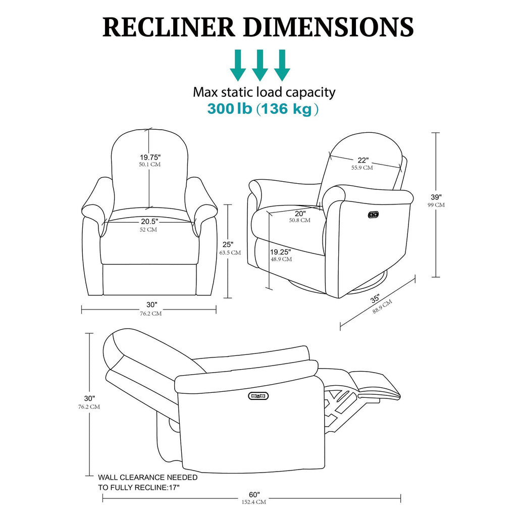 Elio - Power Recliner - Light Gray