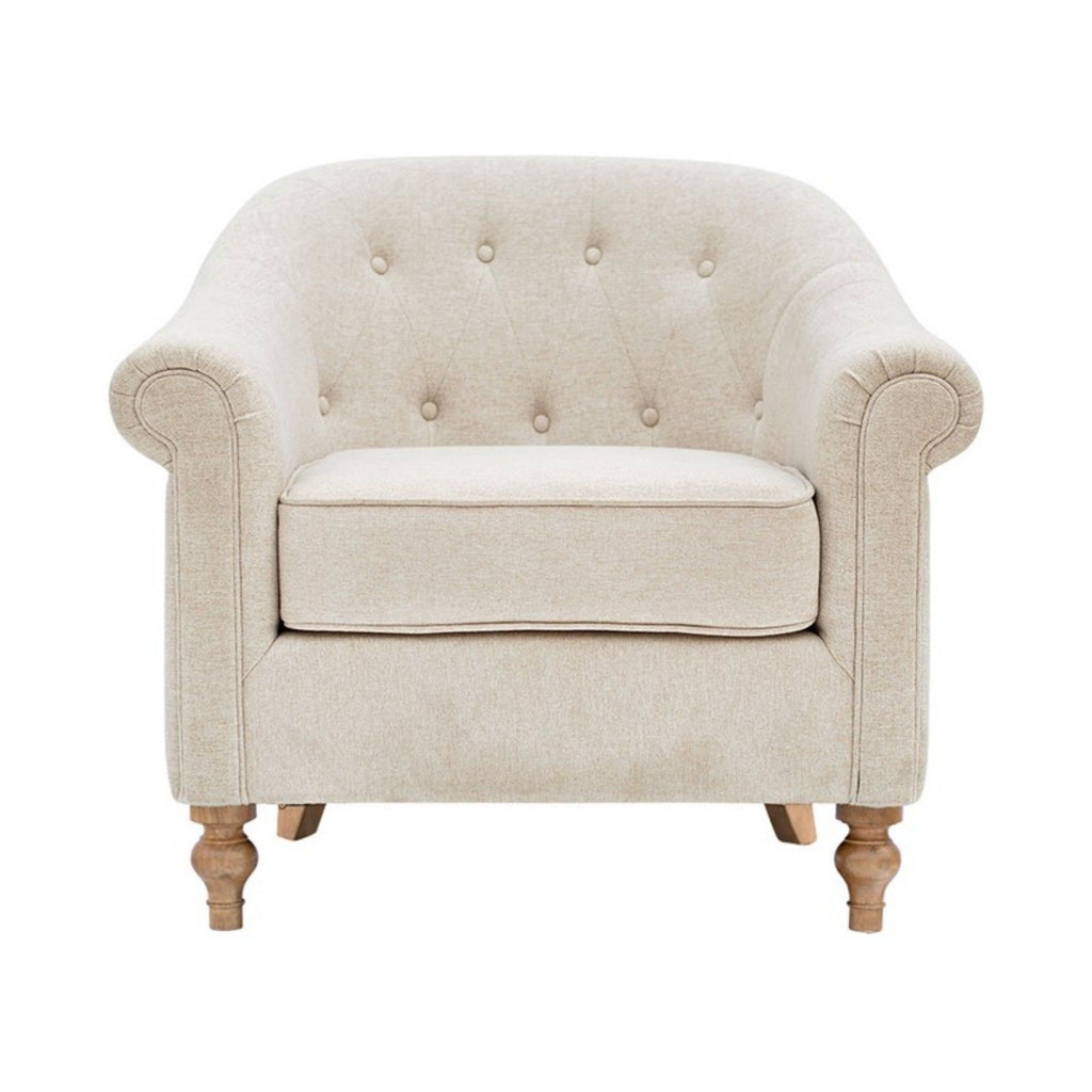 Fayette - Tufted Accent Arm Chair - Cream