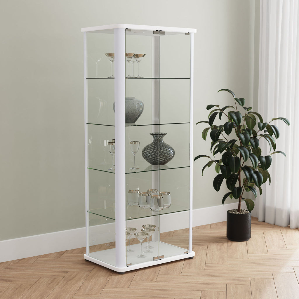 Nevra - 4 Shelf Display LED Curio Cabinet