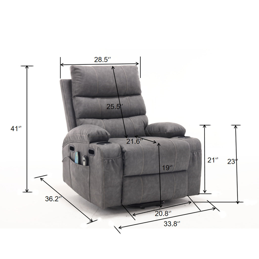 Cozy Electric Power Lift Recliner Chair Sofa For Elderly With Vibration Massage And Lumbar Heat