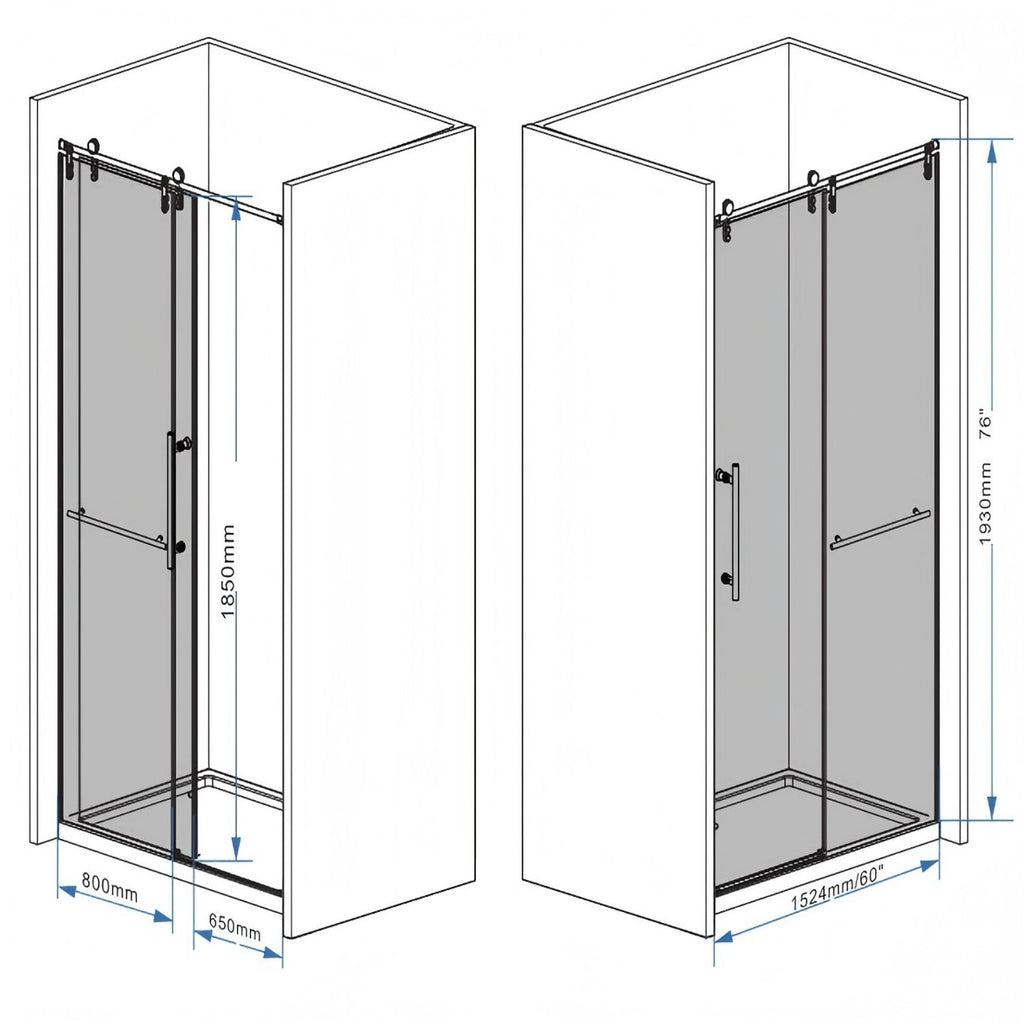 Frameless Sliding Bathtub Door With Frame