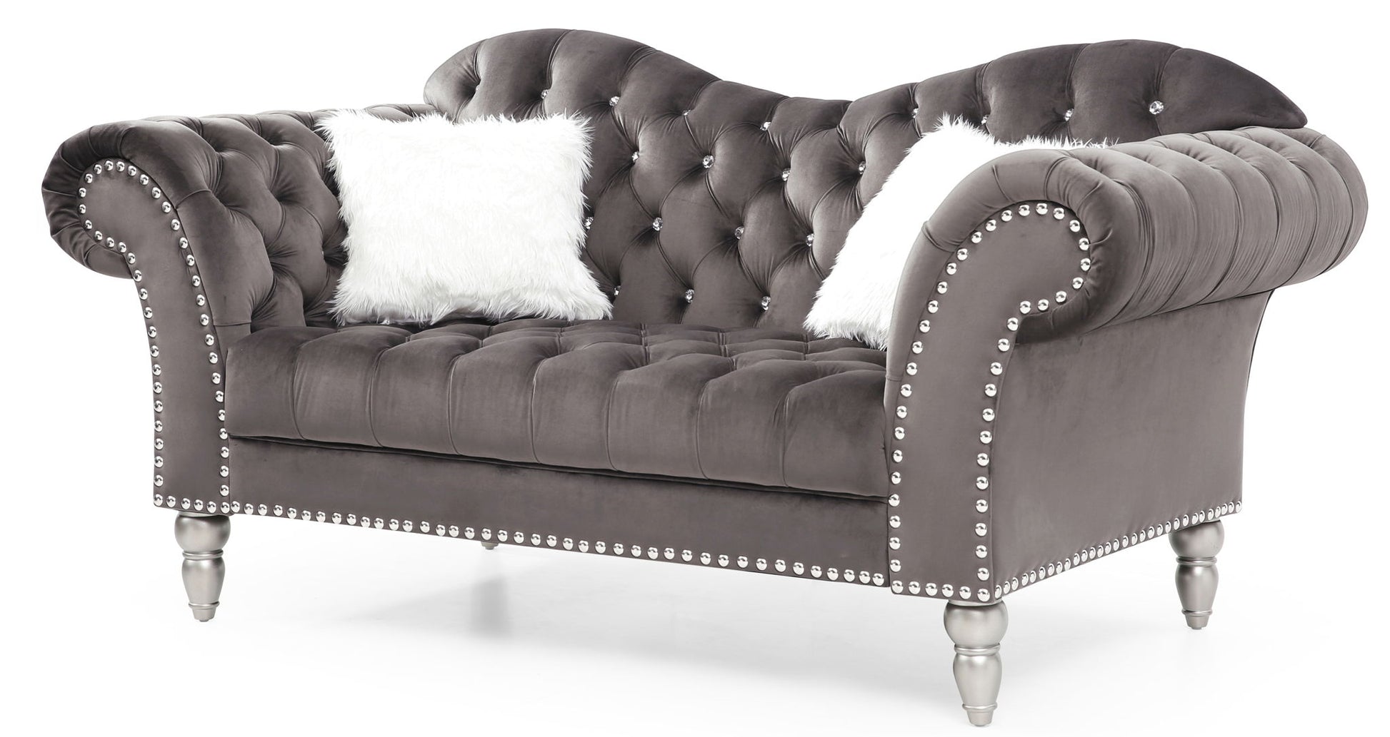 Elegant Round Arm Loveseat